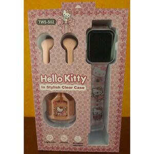TWS Hello Kitty Digital Smart Watch With Earbuds NIB